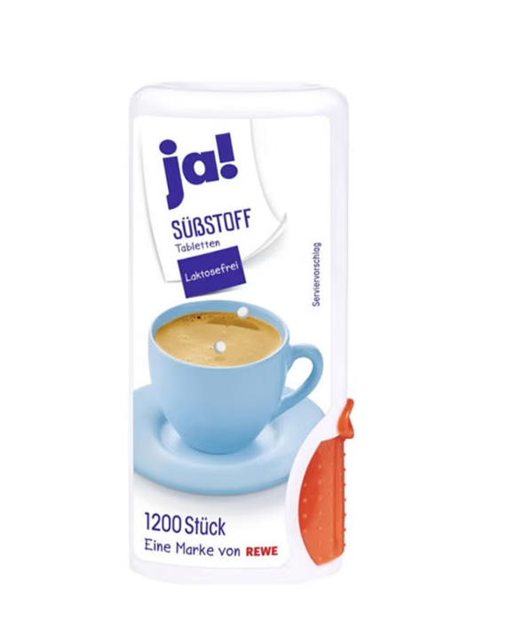 Suessli German Sweetener Tablets 1200pcs in Dispenser - Lactose Free Recipe - Imported from Germany