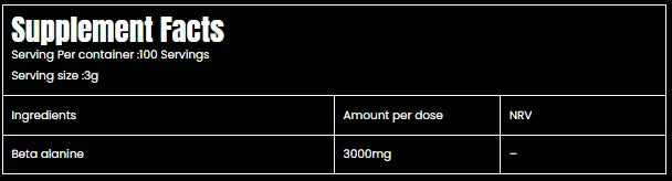 Marvelous Nutrition Beta-Alanine old School Formula-100Serv.-300G.-Unflavored