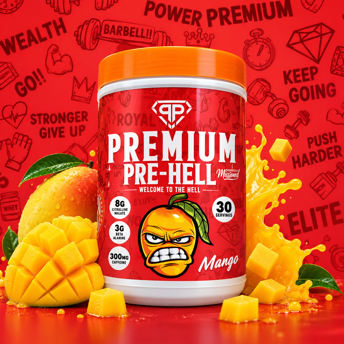 Premium Nutrition Pre-Hell Pre-Workout Powder – 30 Servings