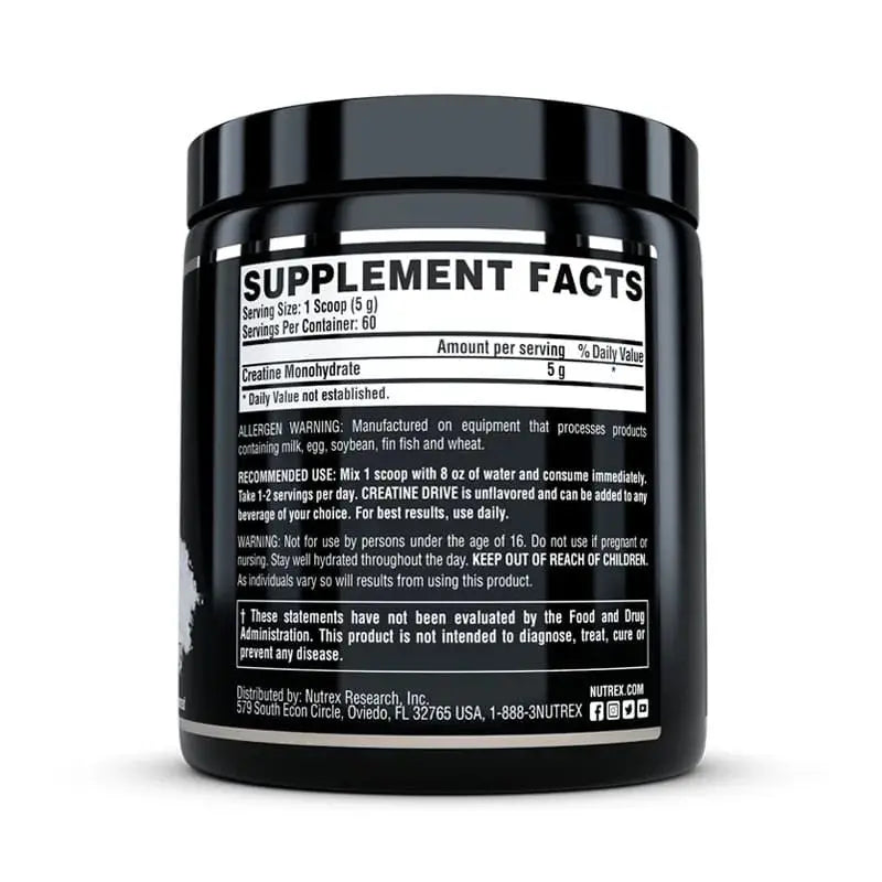 Nutrex Research - Creatine Drive 100%Pure Creatine Monohydrate - 60 serv - 300G NUTREX RESEARCH