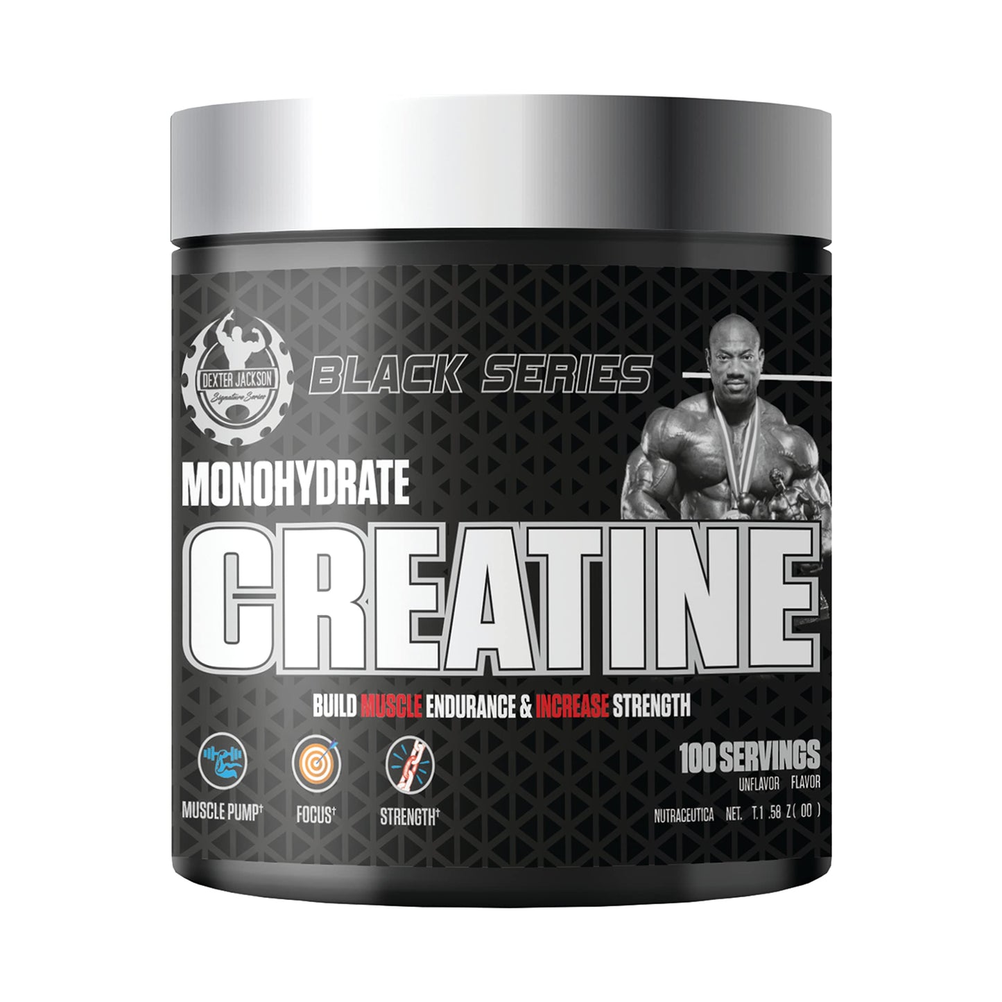 Dexter Jackson Signature Series Black Monohydrate Creatine - 300g, 100 Servings | Micronized for Enhanced Absorption Dexter Jackson