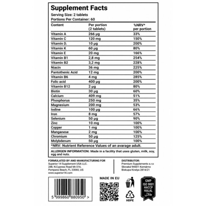 Superior 14 Multi Vitamin, 120 tablets