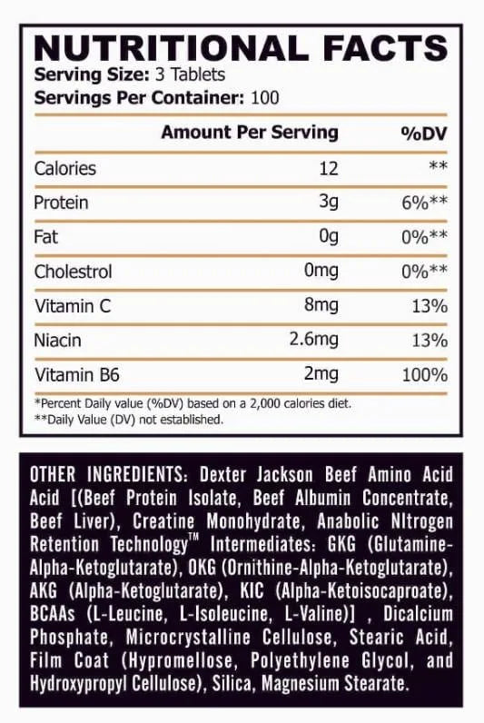 Dexter Jackson Gold Beef Amino 300 Tablets