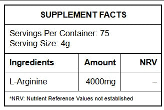 Marvelous nutrition, L-Arginine, Unflavoured, 300g, 75 Servings
