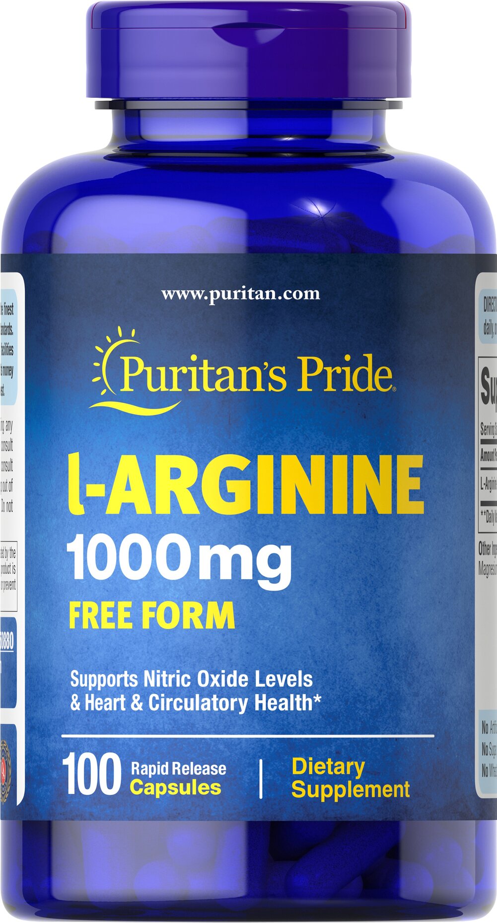 L-Arginine 1000mg / 100 Capsules – Puritan’s Pride