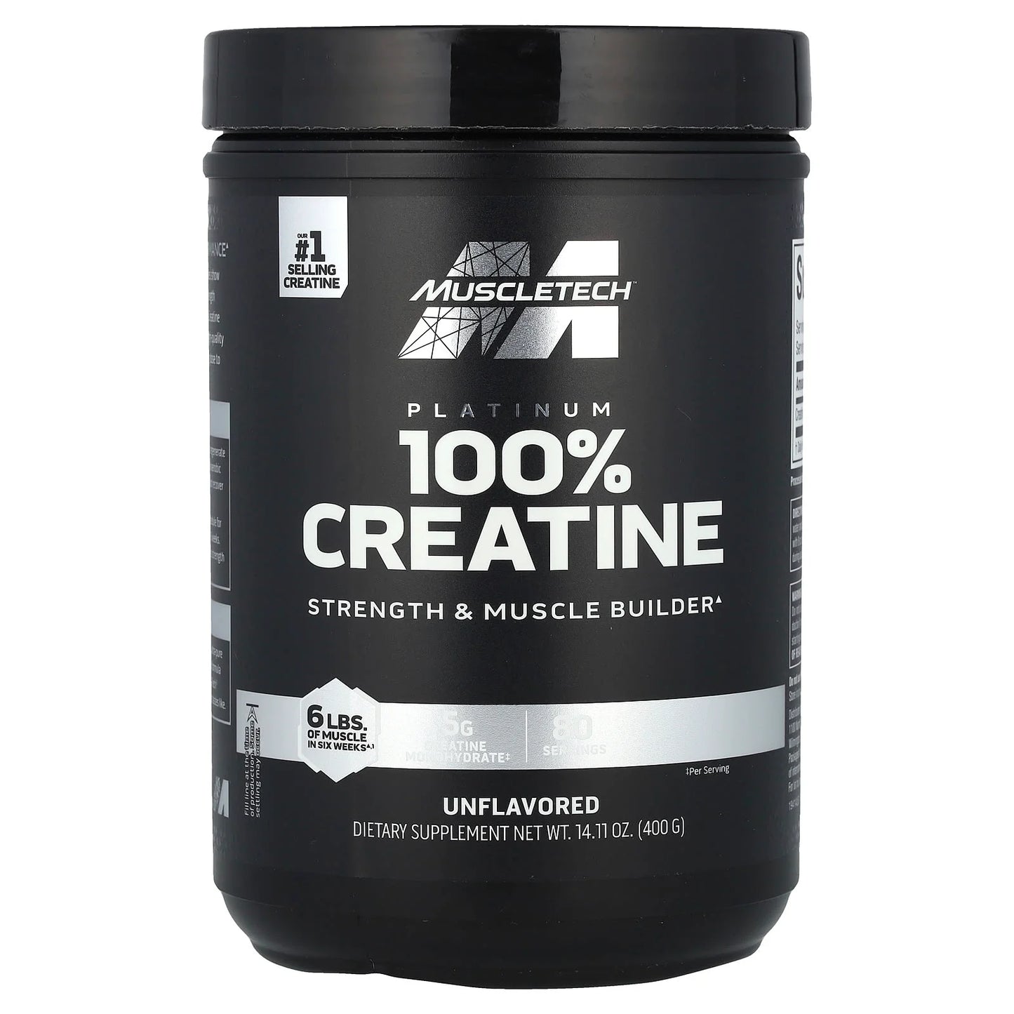 MuscleTech Platinum 100% Creatine Unflavored 400G 80 Servings