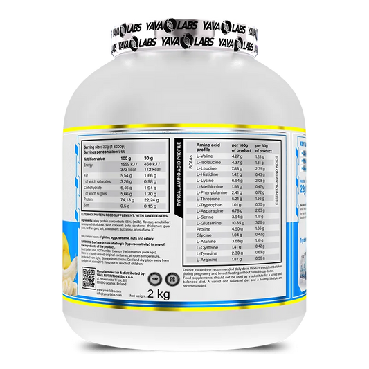 Yava Labs Pure Elite Whey Protein Concentrate-66Serv-2KG