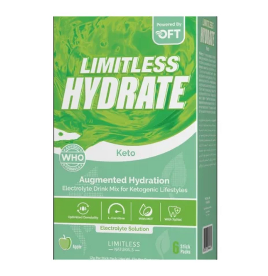 Limitless Hydrate Electrolyte Solution- Keto – 6 Stick Packs Apple Flavor