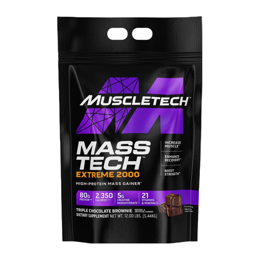 MUSCLETECH MASS TECH EXTREME 2000 TRIPLE CHOCOLATE BROWNIE 12.00 LBS (5.44KG)