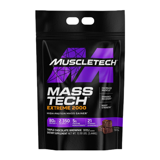 MUSCLETECH MASS TECH EXTREME 2000 TRIPLE CHOCOLATE BROWNIE 12.00 LBS (5.44KG)