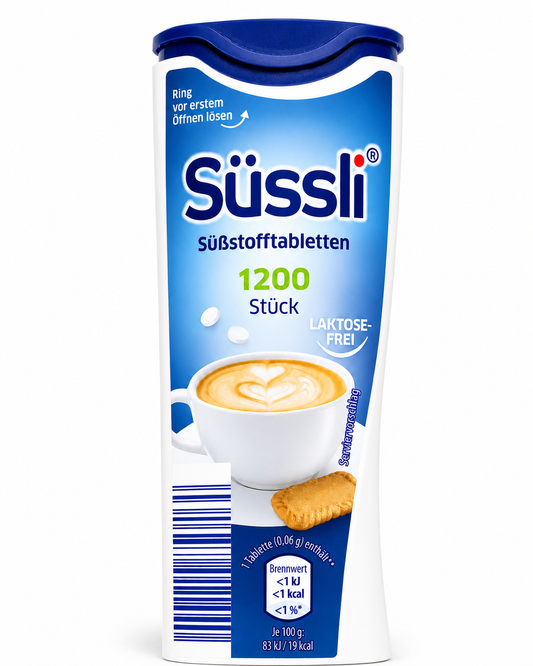 Süssli German Sweetener Tablets 1200pcs in Dispenser - Lactose Free Recipe