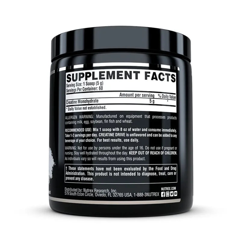 Nutrex Research - Creatine Drive 100%Pure Creatine Monohydrate - 60 serv - 300G