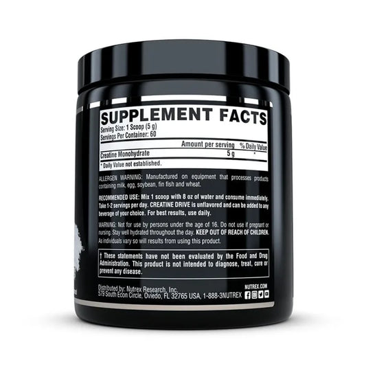 Nutrex Research - Creatine Drive 100%Pure Creatine Monohydrate - 60 serv - 300G