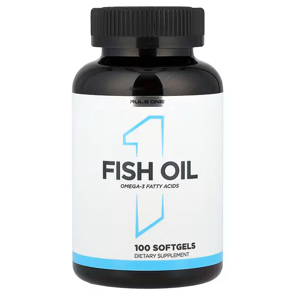 Rule 1 Fish Oil Omega-3, 100 Softgels, 1000mg Omega-3 Fish Oil Concentrate