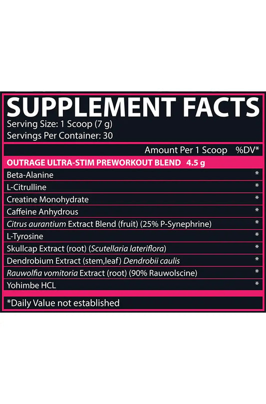 Nutrex Research Outrage Ultra Stim Pre-Workout 30 servings
