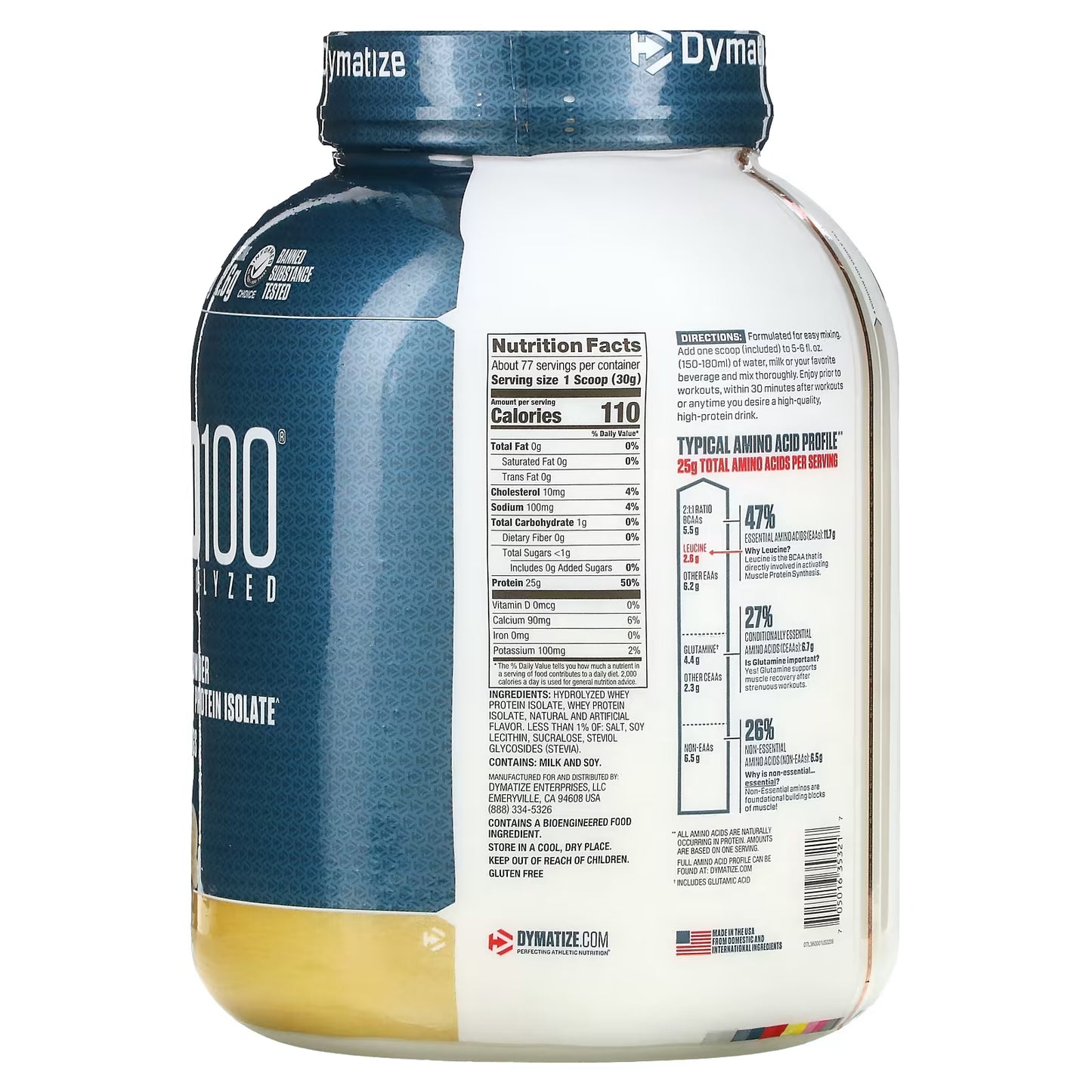 Dymatize Iso 100 Hydrolyzed-2.3KG.-76Serv.Gourmet Vanilla