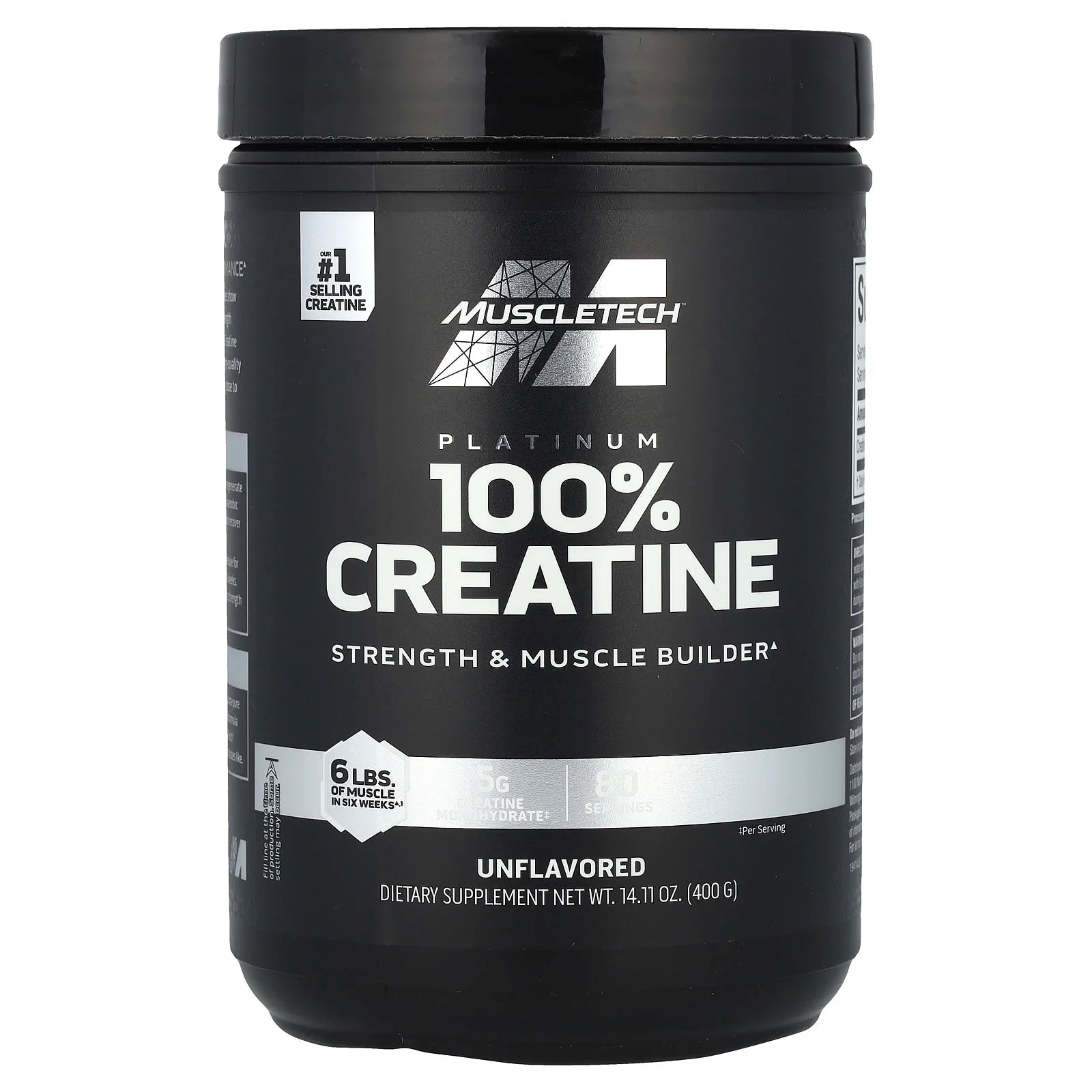 MuscleTech Platinum 100% Creatine Unflavored 400G 80 Servings – DrFit Store