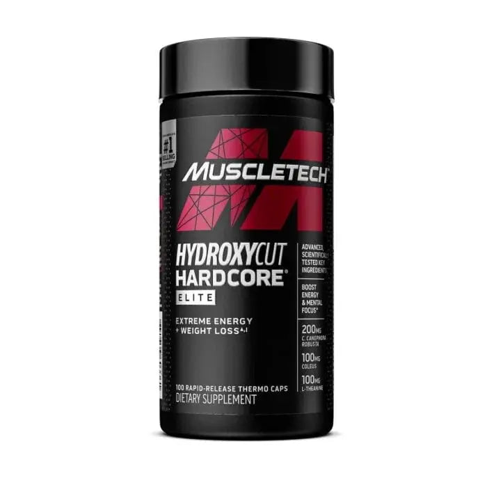 Muscletech Hydroxycut Hardcore Elite-50Serv.-100Rapid Release Thermo Caps Muscletech