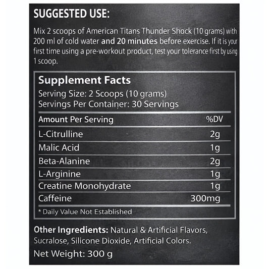 American Titans Thunder Shock 60 scoops \ 30 Servings
